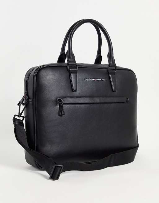 Tommy Hilfiger metro laptop bag with logo in black