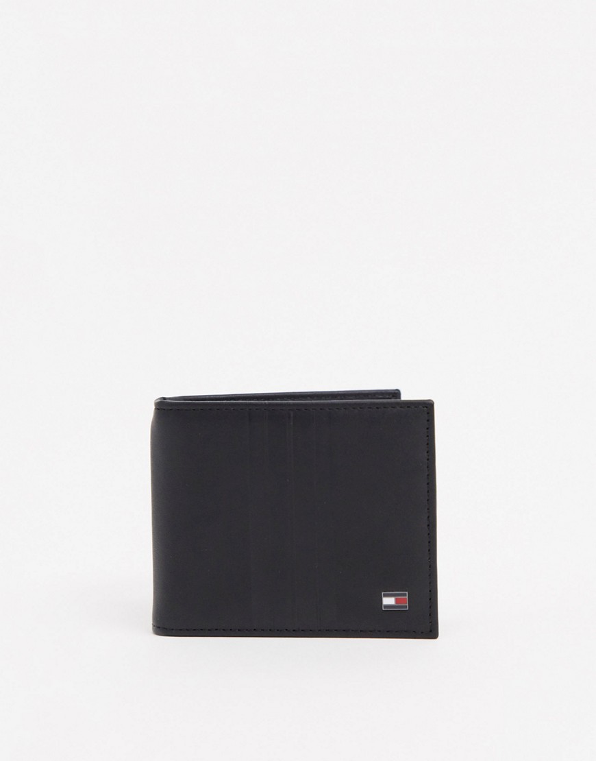 Tommy Hilfiger metro mini flag logo wallet with clip in black