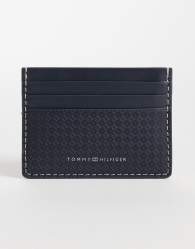Tommy Hilfiger Micro embossed flag logo cardholder in navy
