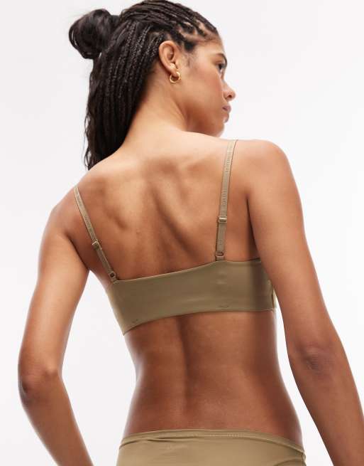 Tommy Hilfiger Microfiber Essentials bralette in khaki green, 2 of 4