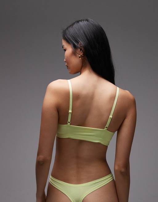 Tommy Hilfiger Microfibre Essentials bralet in lime green, 4 of 4