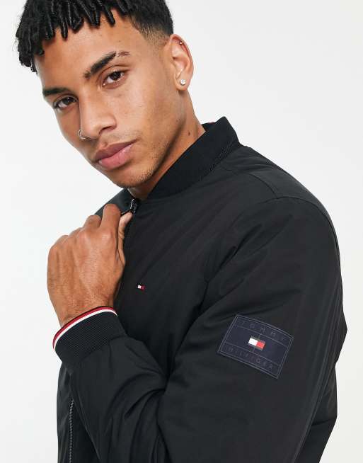 Tommy Jeans: Navy Embroidered Reversible Bomber Jacket