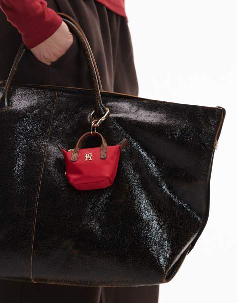 Tommy Hilfiger mini poppet bag charm in red - view 1