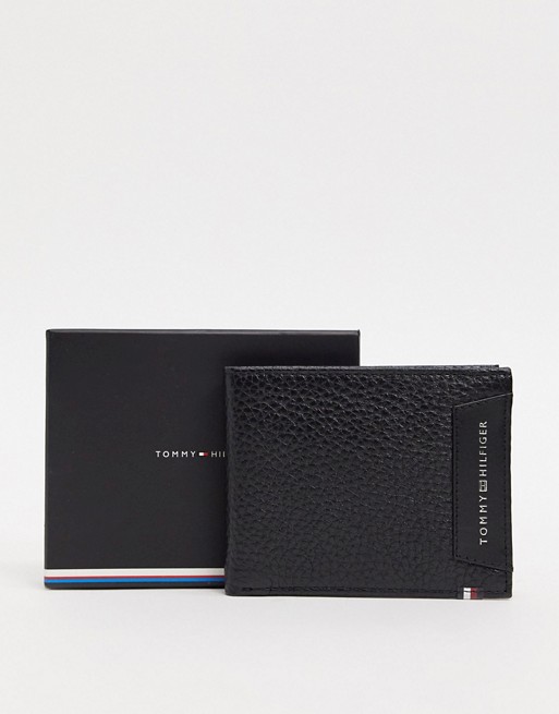 Tommy Hilfiger mini wallet with coin pocket in black with logo