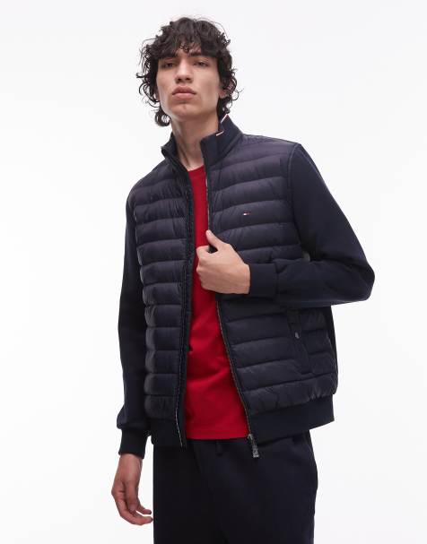 Tommy Hilfiger mix media padded jacket in navy - view 1