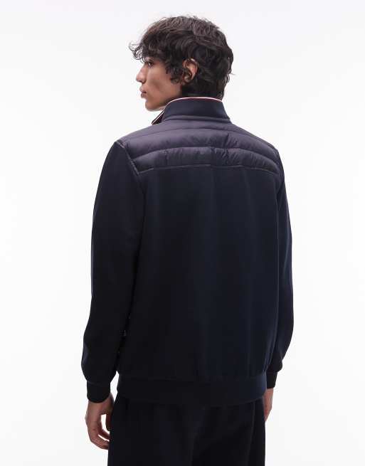 Tommy Hilfiger mix media padded jacket in navy, 3 of 5