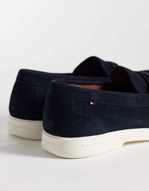 Tommy Hilfiger - Mocassini in camoscio blu navy, 4 di 4