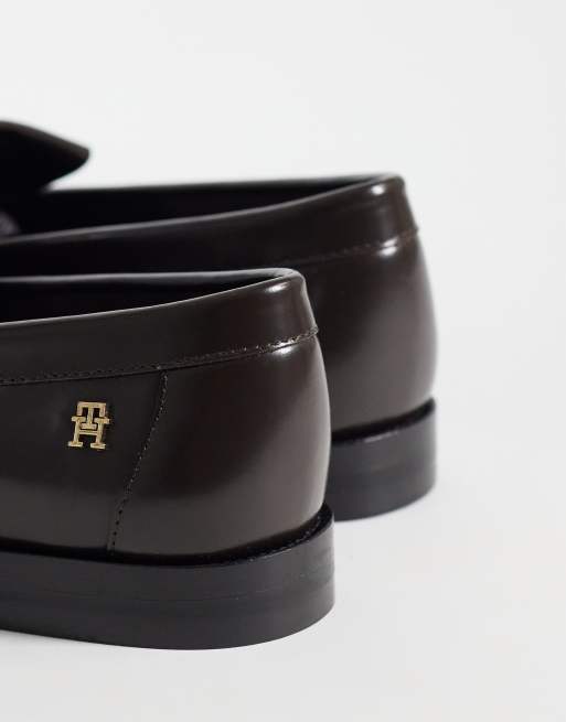 Tommy Hilfiger - Mocassini marroni con nappe, 3 di 4