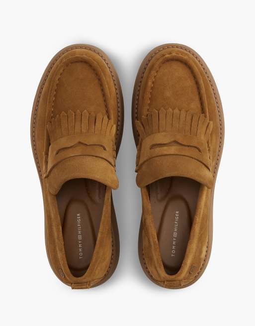 Tommy Hilfiger mocassins à franges en daim marron, 3 de 7