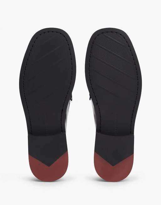 Tommy Hilfiger mocassins à pampilles en cuir brillant noirs avec étiquette New York, 5 de 7