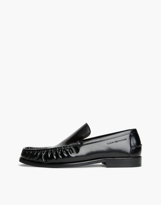 Tommy Hilfiger mocassins en cuir à étiquette New York noirs, 7 de 7
