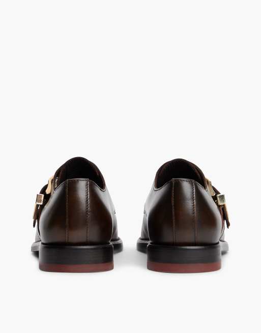 Tommy Hilfiger mocassins moc toe en cuir à boucle New York label marron foncé, 4 de 7