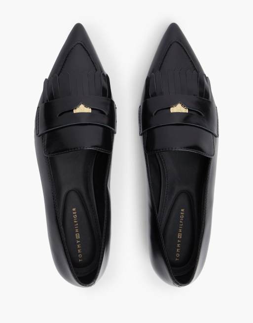 Tommy Hilfiger mocassins penny à bout pointu en cuir noir, 3 de 7