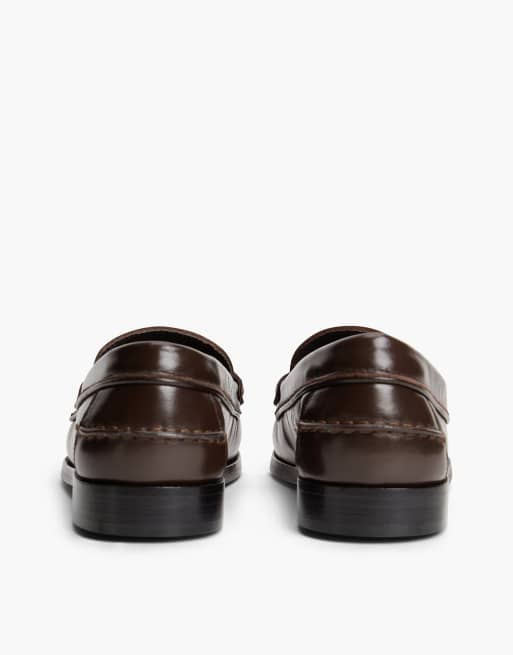 Tommy Hilfiger mocassins penny en cuir marron fondant, 4 de 7