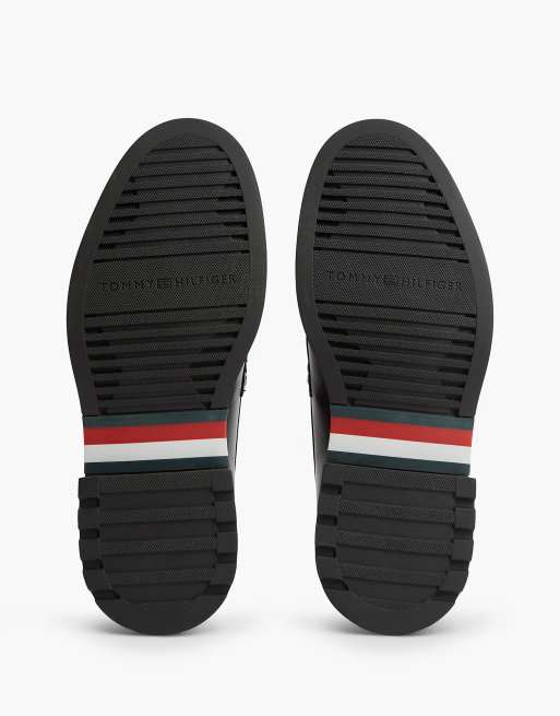 Tommy Hilfiger mocassins penny en cuir texturé noirs, 5 de 7