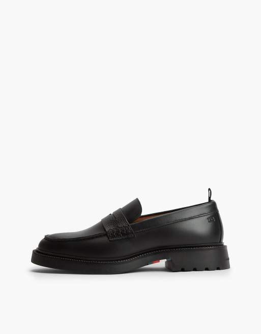 Tommy Hilfiger mocassins penny en cuir texturé noirs, 7 de 7