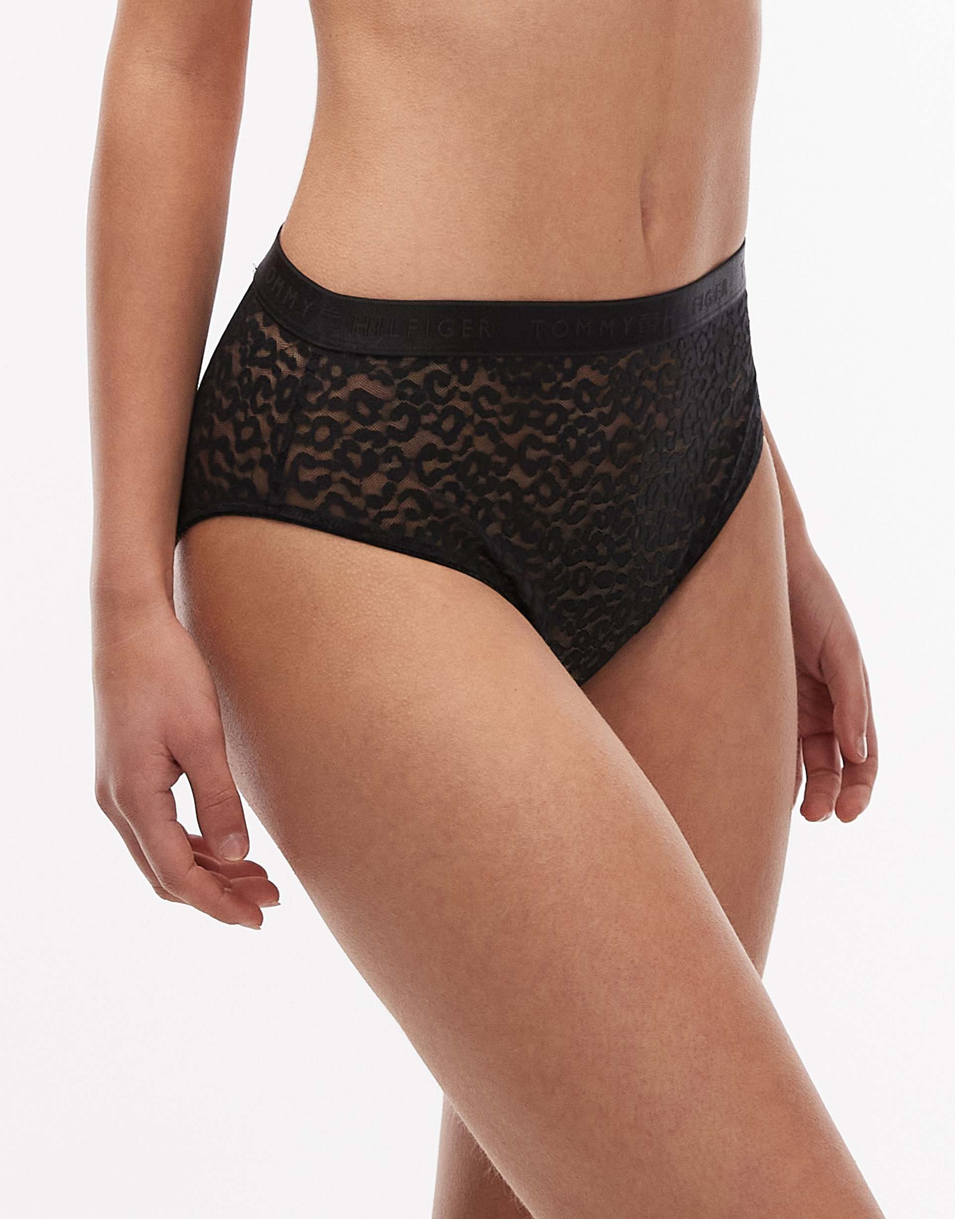 tommy hilfiger modern lace bikini briefs in black