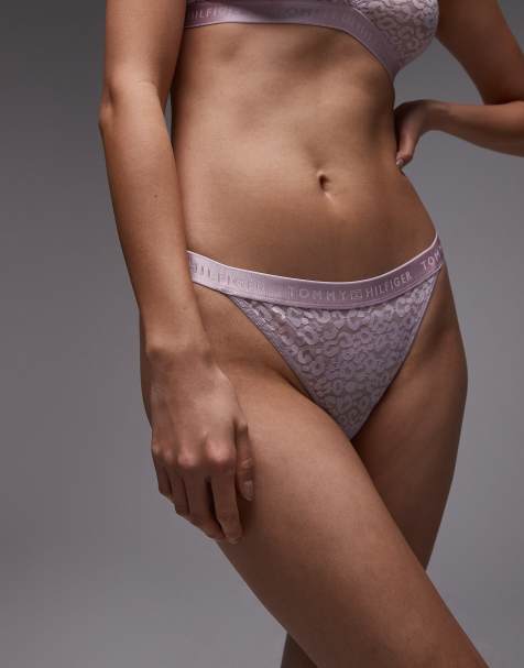 Tommy Hilfiger – Modern Lace – Różowe koronkowe stringi o fasonie tanga - view 1