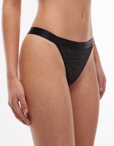 Tommy Hilfiger Modern Lace tanga thong in black - view 1