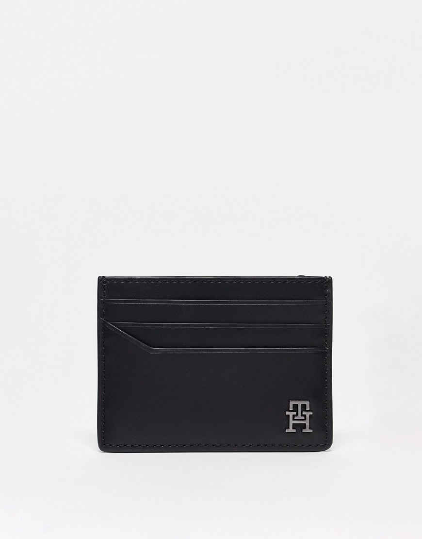 Tommy Hilfiger modern leather card holder in black