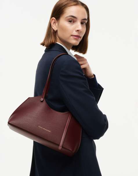 Tommy Hilfiger Modern mini tote bag in burgundy - view 1