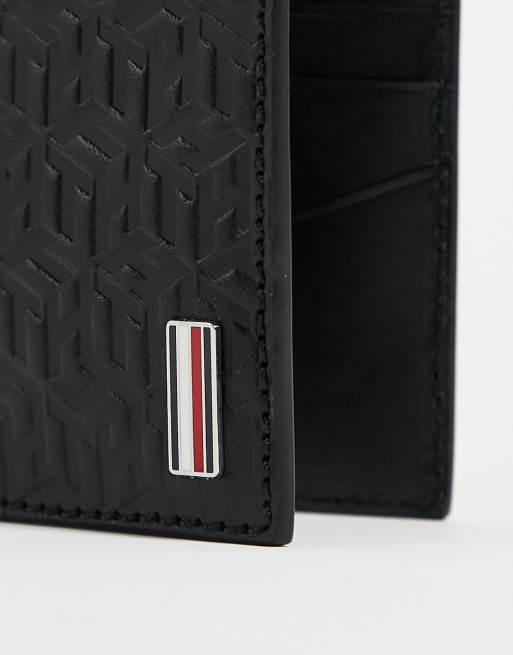 Tommy Hilfiger Leather Embossed Monogram Wallet - Blue