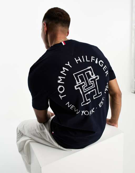 Tommy Hilfiger monogram ink t-shirt in blue |