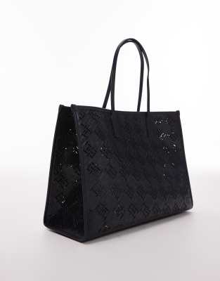 Tommy Hilfiger Monogram Leather Tote Bag