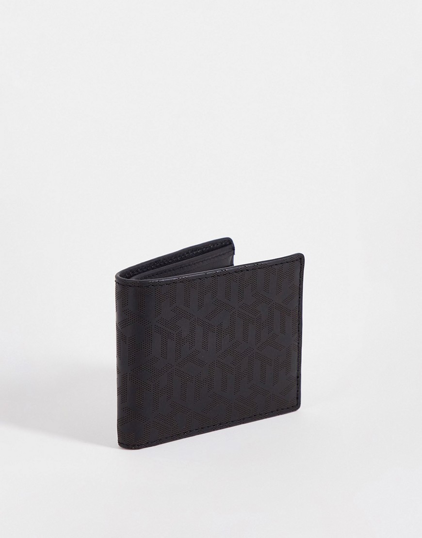 Tommy Hilfiger monogram leather wallet in black