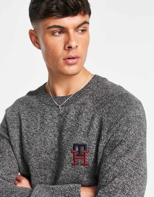 Tommy Hilfiger monogram logo american cotton knit jumper in dark