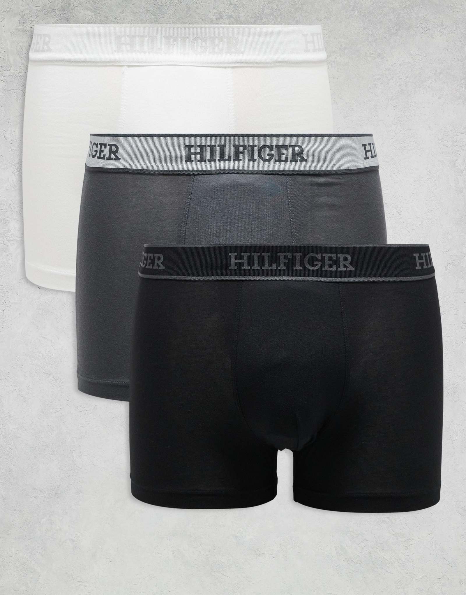 Трусы-боксеры Tommy Hilfiger Monotype из 3-х упаковок серого/белого/черного цвета