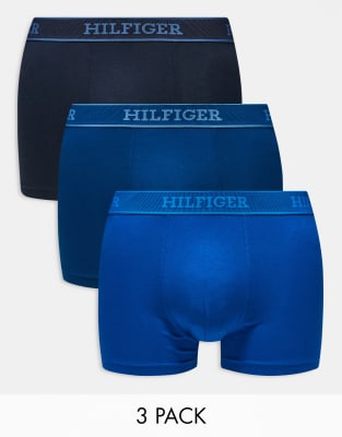 Tommy Hilfiger Tommy Hilfiger Monotype 3 pack trunk in blue tones-Multi