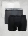 [Tommy Hilfiger] Tommy Hilfiger Monotype 3 pack trunks in grey/white/black-Multi S MULTI