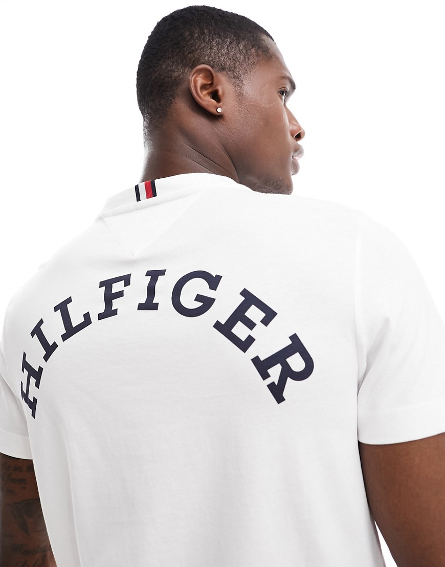Tommy Hilfiger monotype back print t-shirt in white