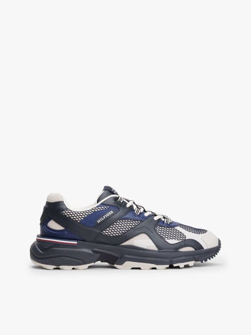 Tommy Hilfiger - Monotype - Baskets chunky à textures variées - Bleu foncé