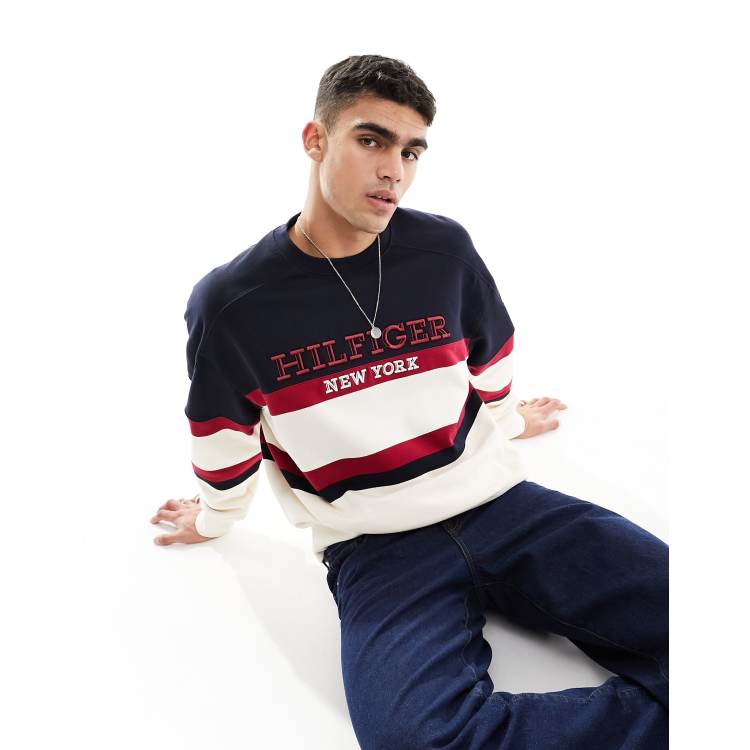 Tommy hilfiger colour block sweatshirt on sale