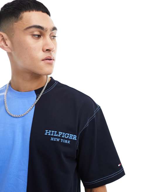 Blue shirt tommy hilfiger deals