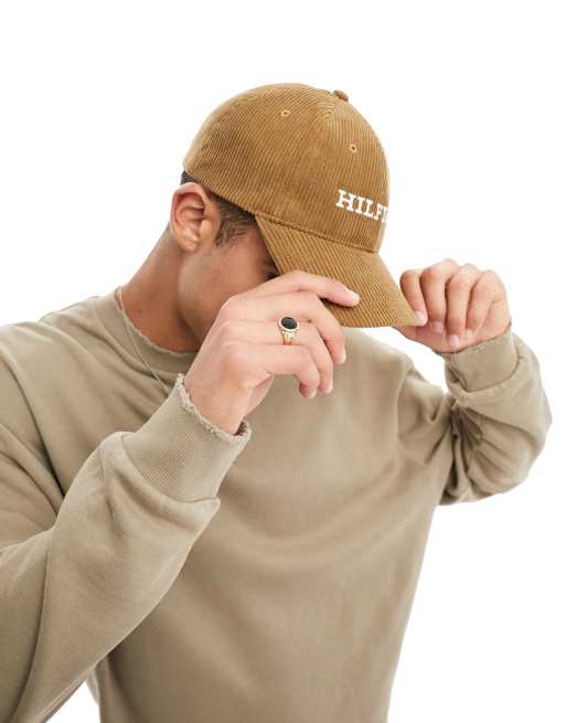 Tommy Hilfiger monotype corduroy cap in desert khaki | ASOS