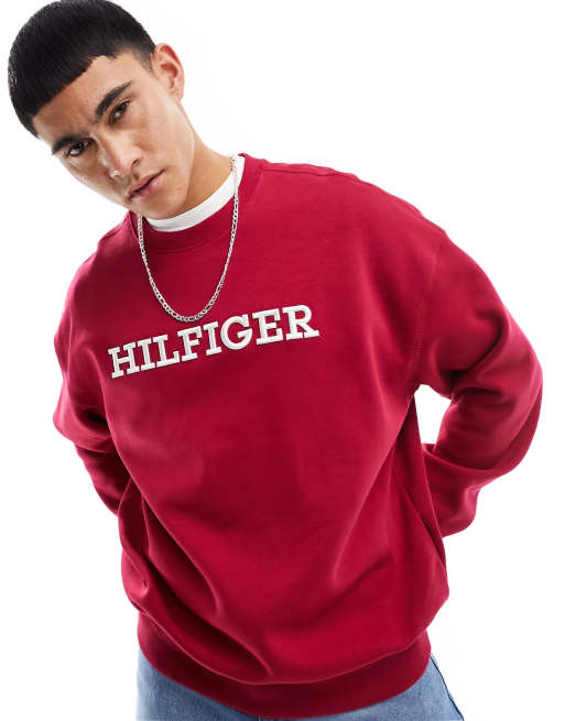 Tommy hilfiger burgundy sweatshirt top