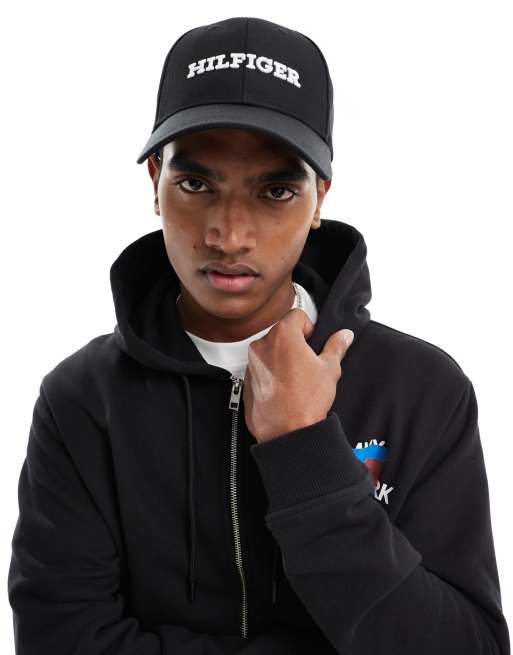 Tommy Hilfiger – Monotype – Kappe aus Canvas in Schwarz mit 6 Bahnen