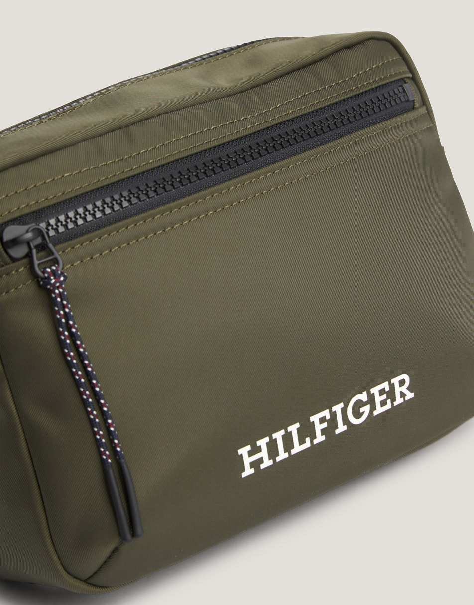 Tommy Hilfiger monotype logo reporter bag in Army Green 1