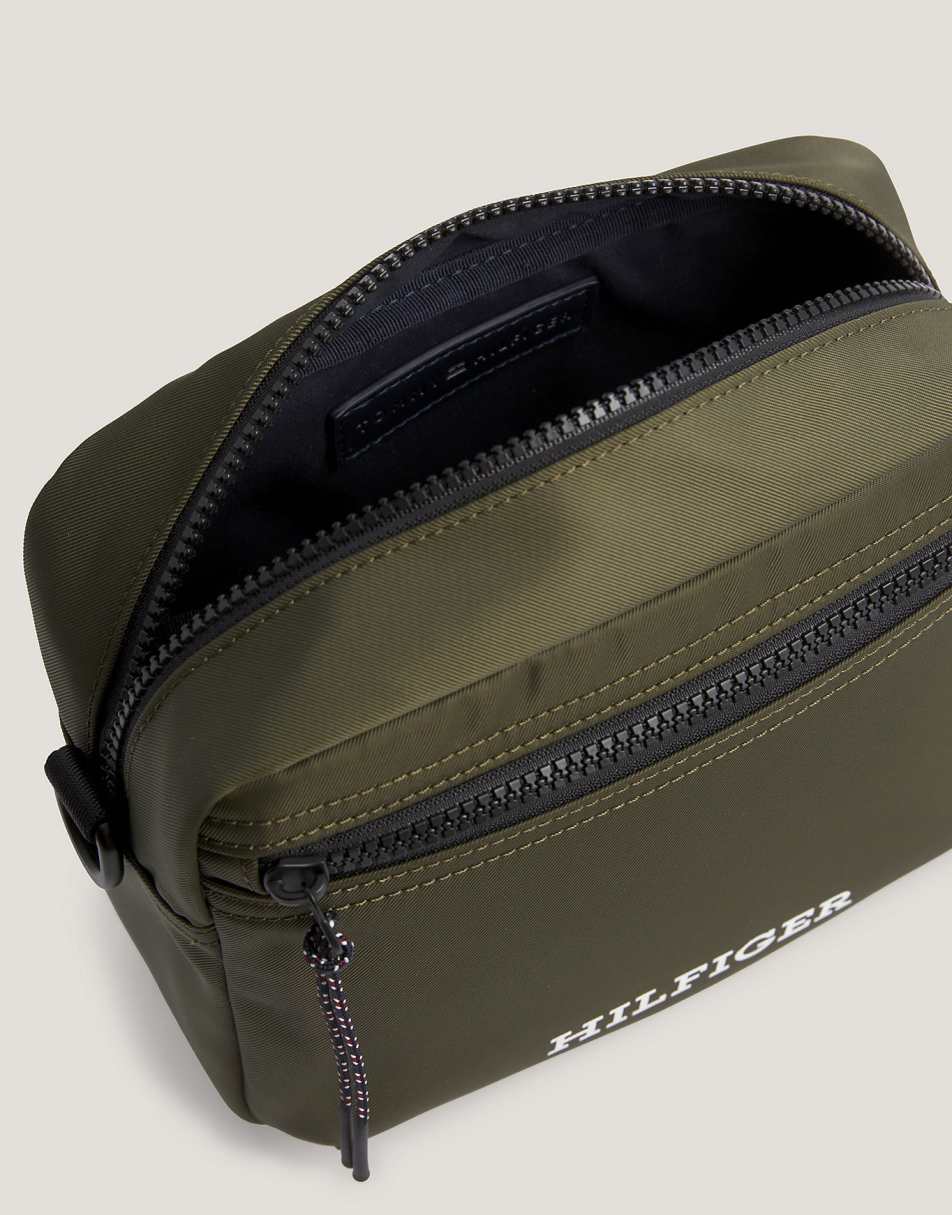Tommy Hilfiger monotype logo reporter bag in Army Green 2