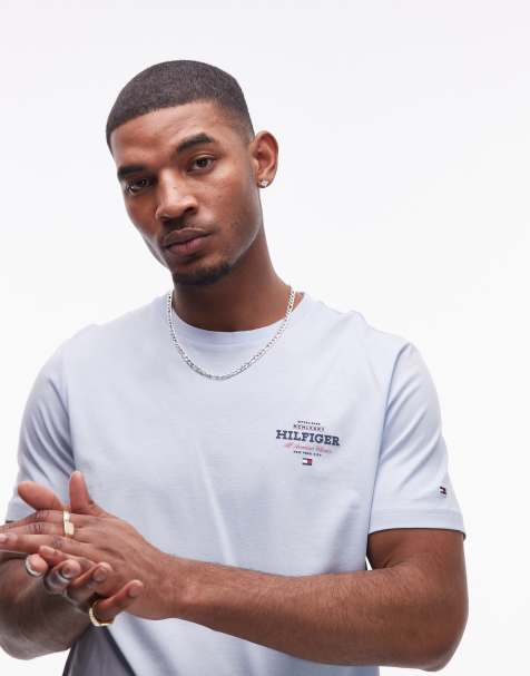 Tommy Hilfiger monotype logo t-shirt in pale blue - view 1