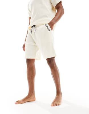 monotype lounge shorts in beige-Neutral