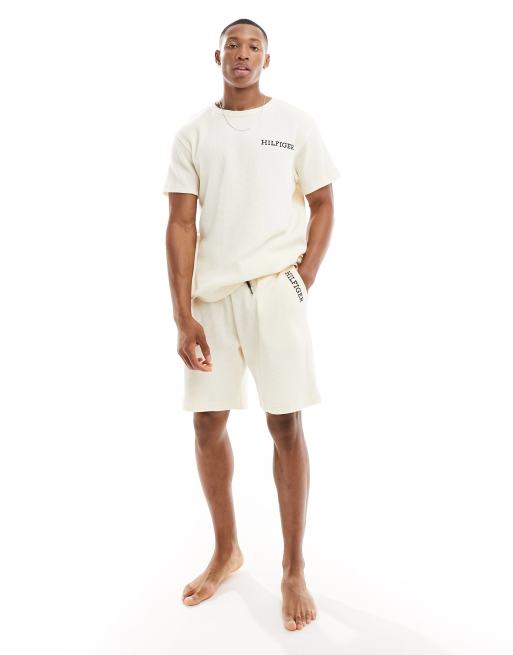 Tommy Hilfiger monotype lounge shorts in beige ASOS