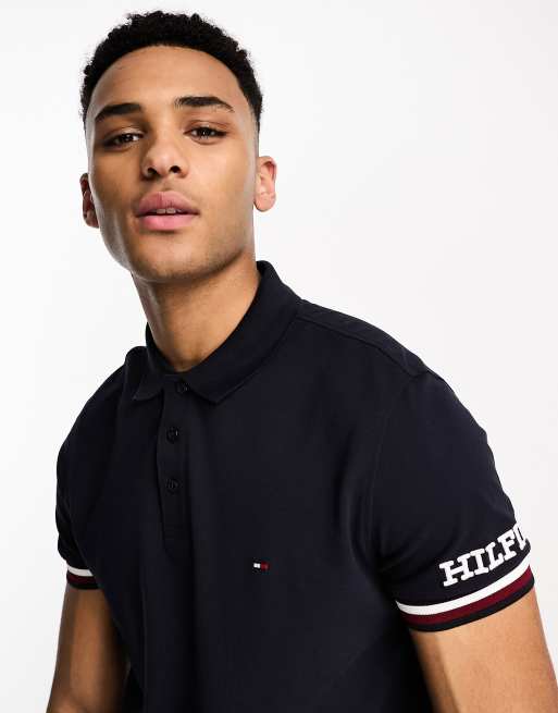 Tommy Hilfiger monotype slim fit polo in blue ASOS