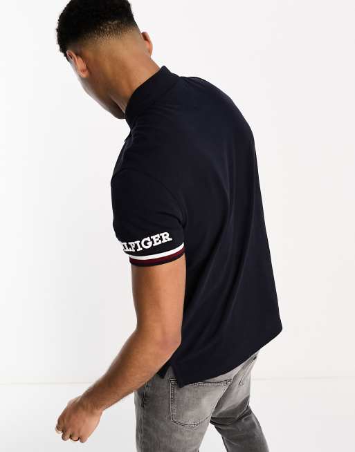 Tommy Hilfiger monotype slim fit polo in blue ASOS