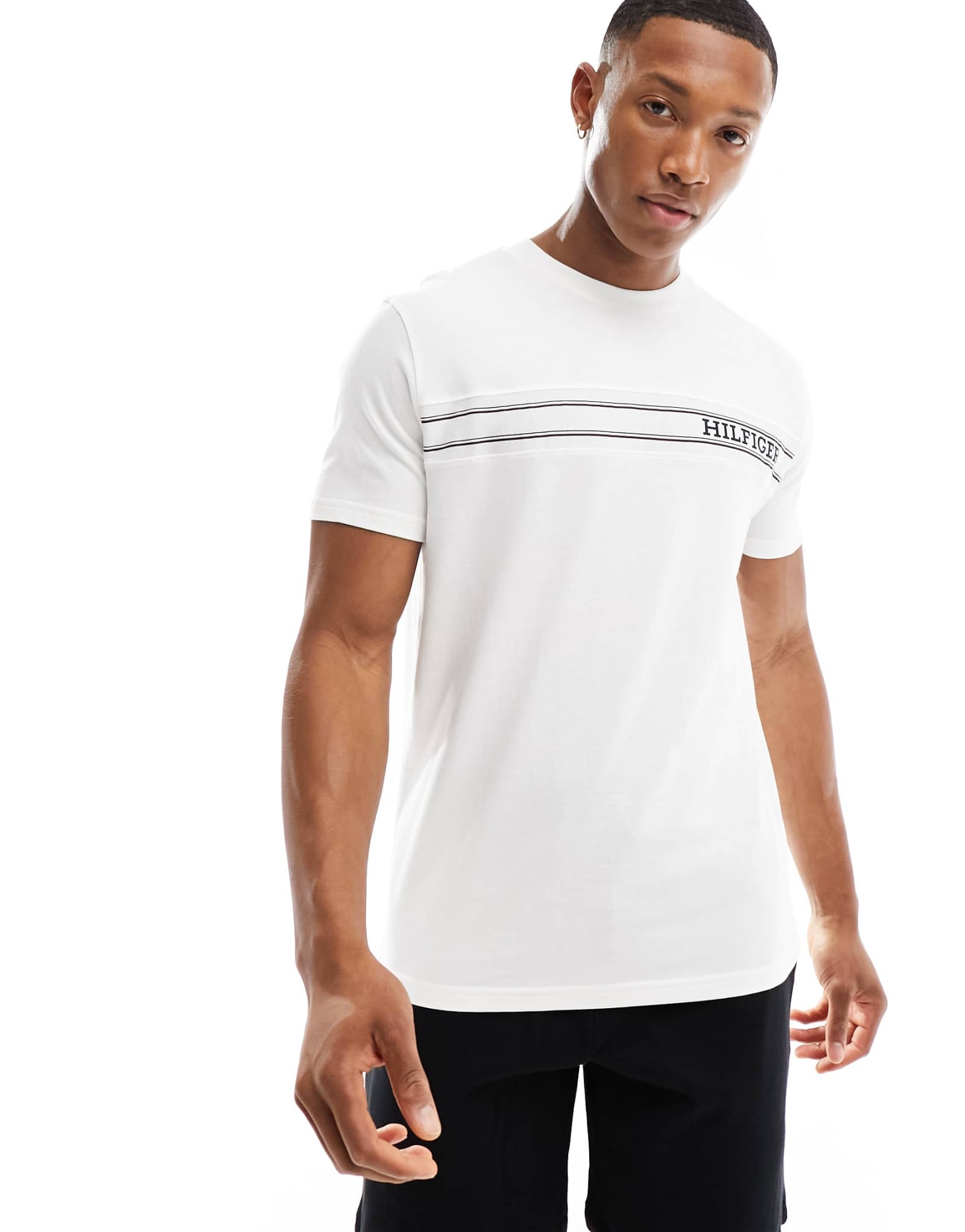 Футболка Tommy Hilfiger monotype stripe lounge белого цвета