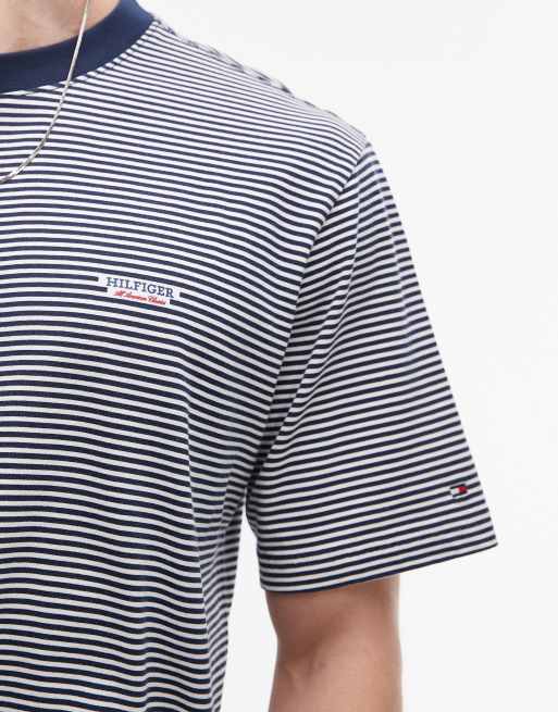 Tommy Hilfiger monotype striped t-shirt in navy