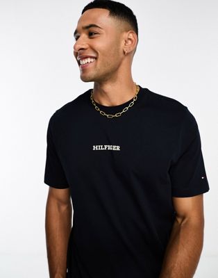 Tommy Hilfiger monotype t-shirt in blue | ASOS